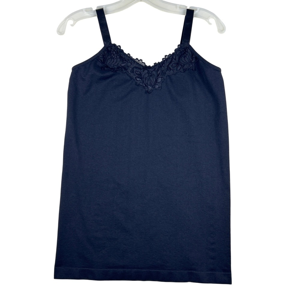 UltraTeeze Black Lace Trim Seamless Camisole Tank Top One Size Fits Most‎